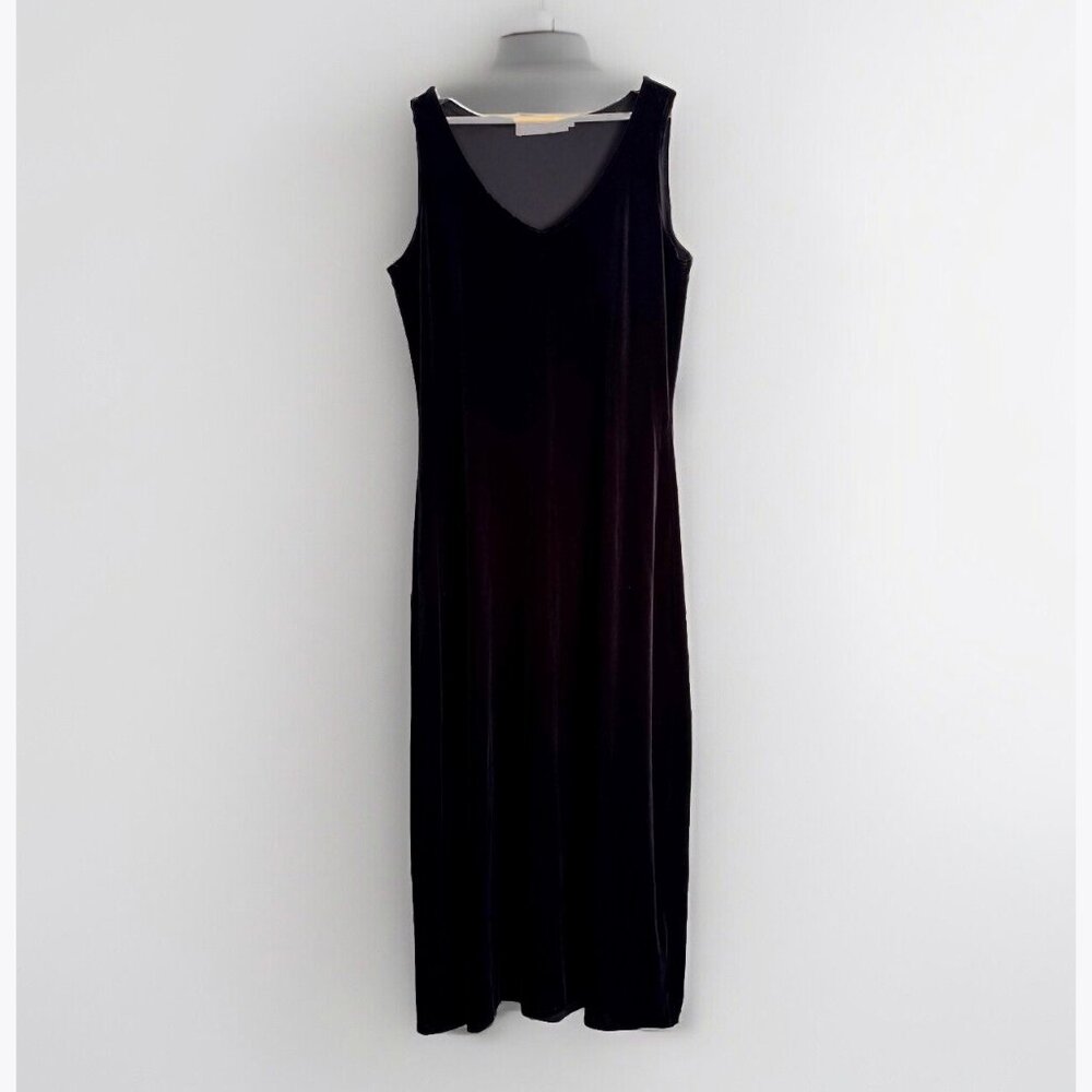 Vintage 90s Catherine Coatney Black Velvet Maxi Dress Women’s 1X Whimsigoth